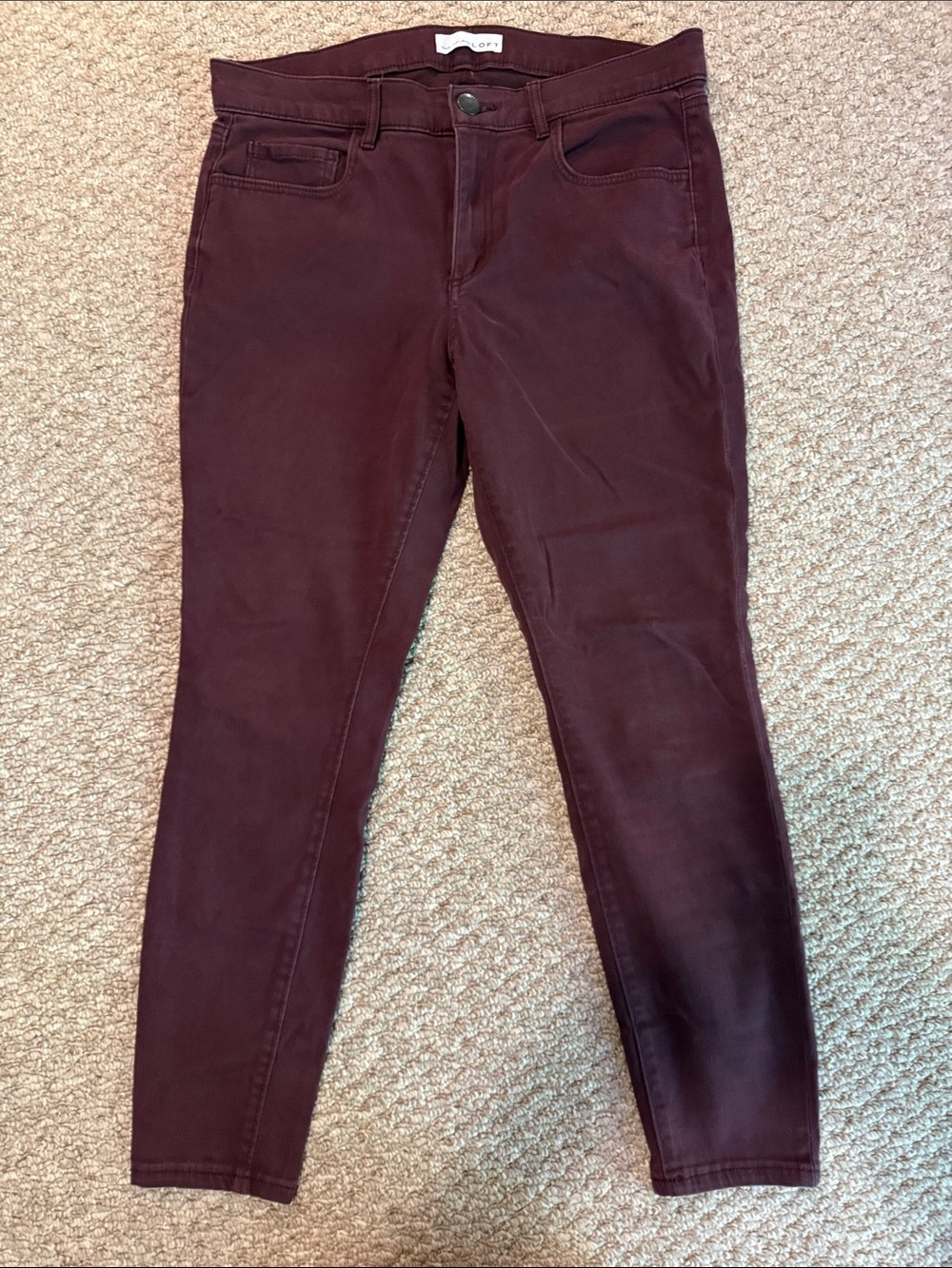 LOFT Burgundy Skinny Jeans 29/8P